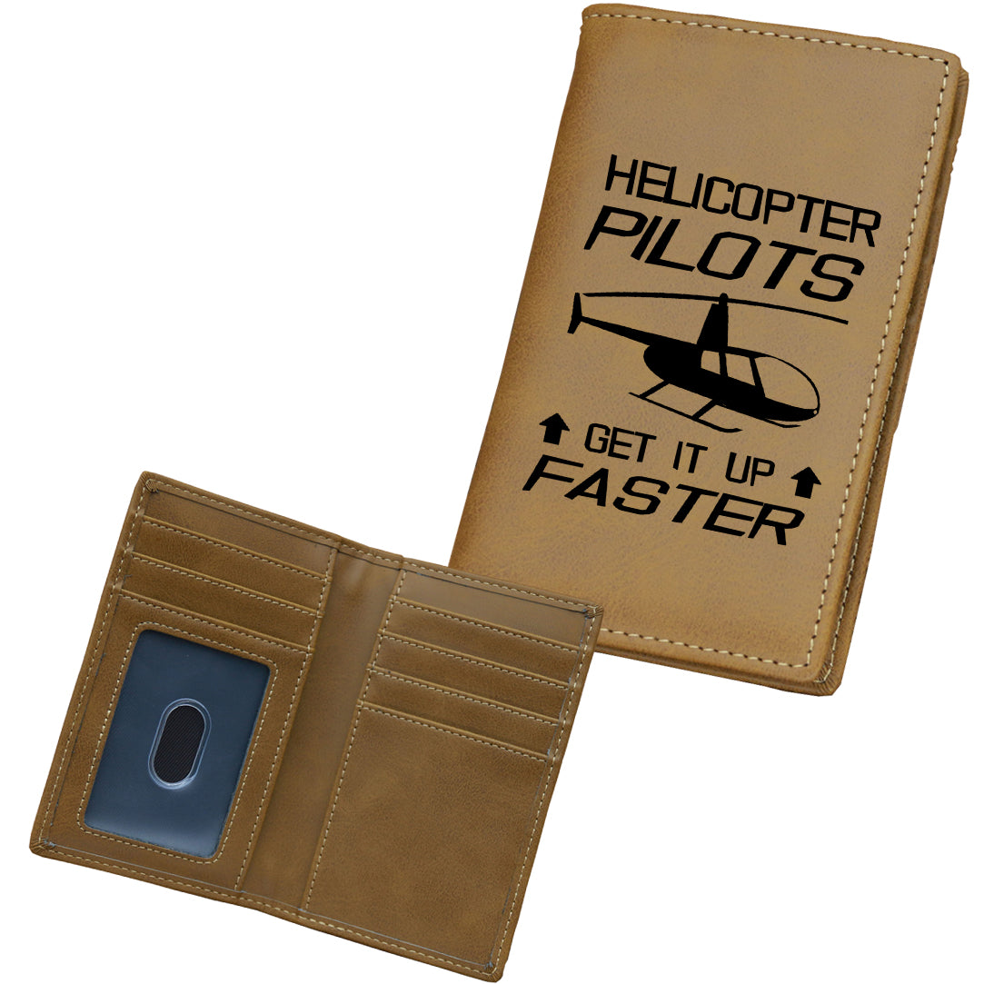 Helicopter Pilots Get It Up Faster Designed Leather Card Holder Wallets