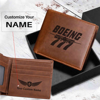 Thumbnail for Amazing Boeing 777 Designed Laser Leather Wallets