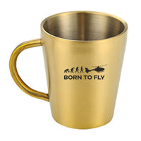 Thumbnail for Born To Fly Helicopter Designed Stainless Steel Coffee Mugs