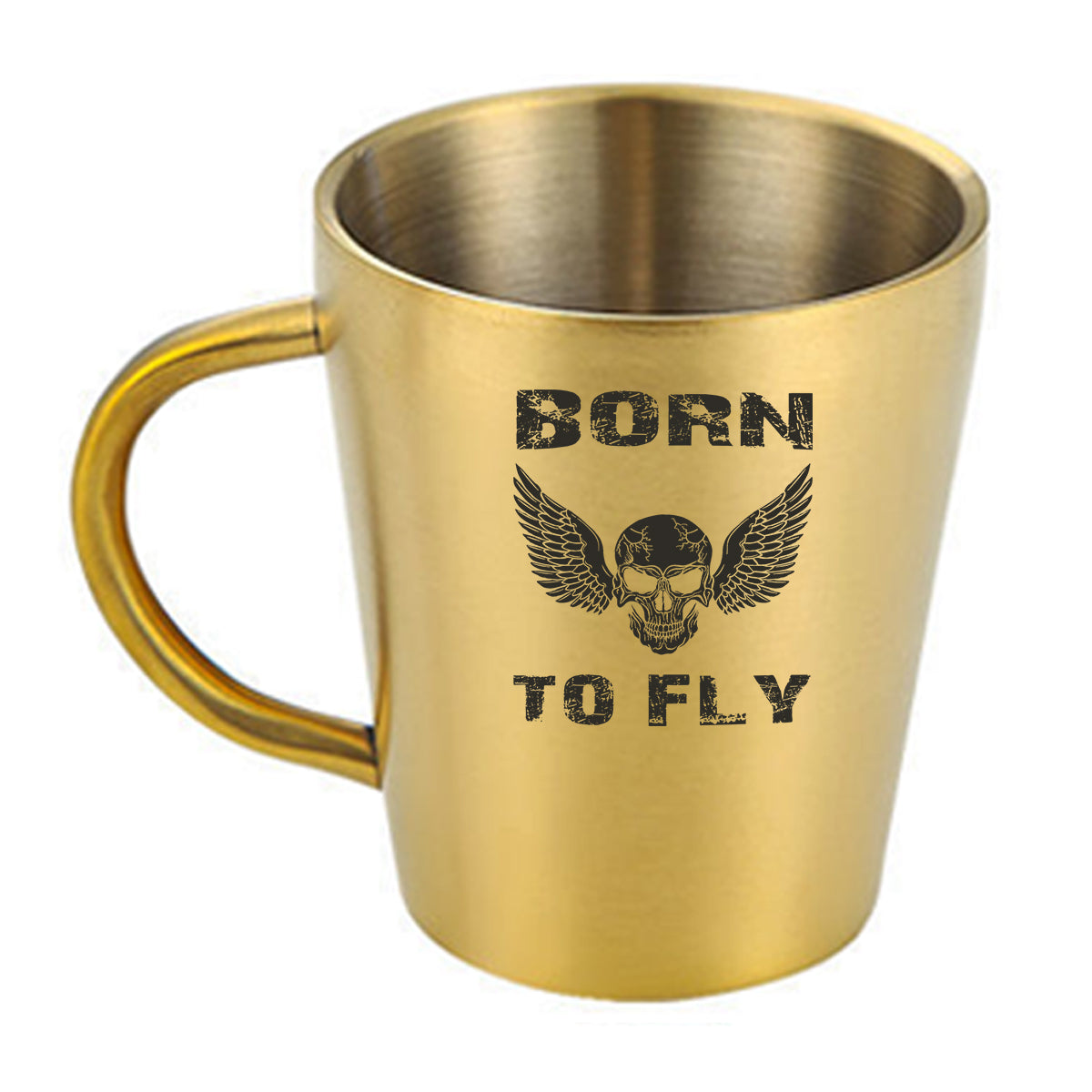 Born To Fly SKELETON Designed Stainless Steel Coffee Mugs