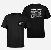 Thumbnail for Boeing 757 & Rolls Royce Engine (RB211) Designed Pocket T-Shirts