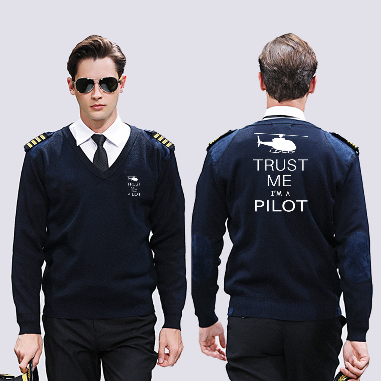 Trust Me I'm a Pilot (Helicopter) Designed Wool Pilot Sweaters