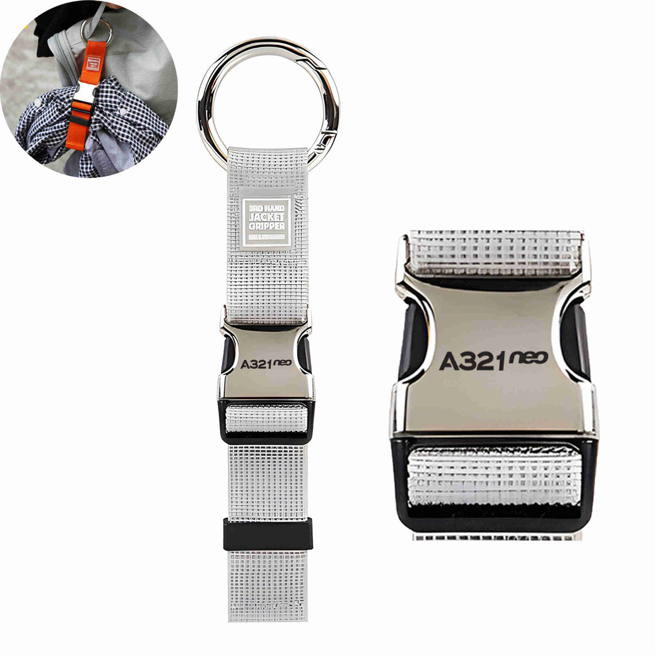 A321neo & Text Designed Portable Luggage Strap Jacket Gripper