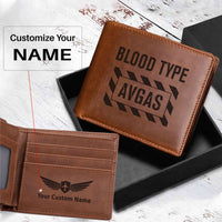 Thumbnail for Blood Type AVGAS Designed Laser Leather Wallets