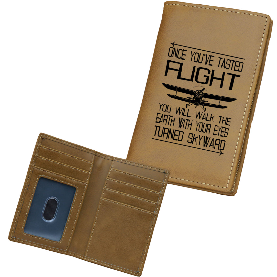 Once You've Tasted Flight Designed Leather Card Holder Wallets