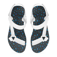 Thumbnail for Many Airplanes Gray Designed Open Toe Sandals (Slippers)