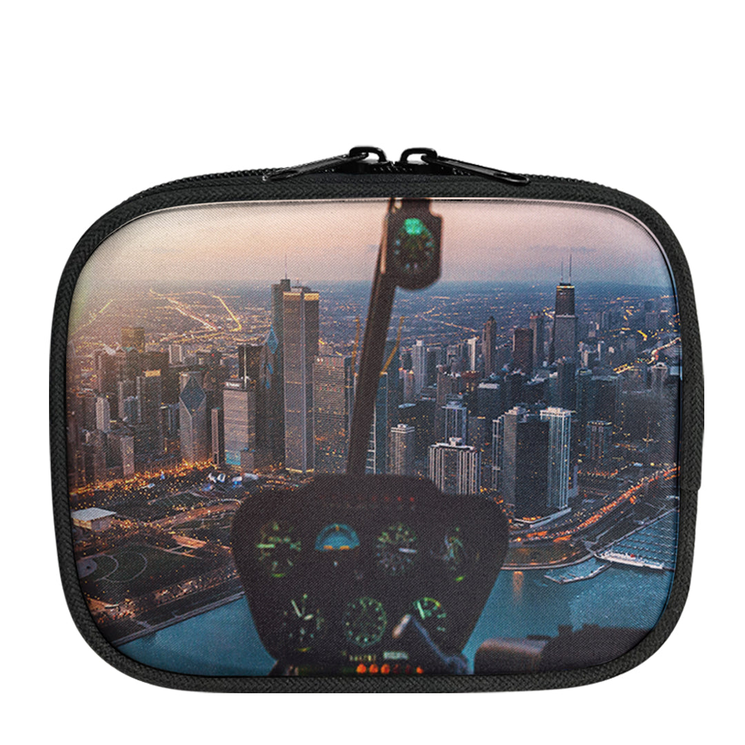 Amazing City View from Helicopter Cockpit Designed Travel & Medical Storage Bags