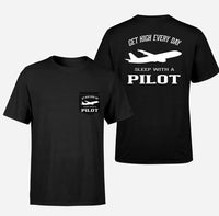 Thumbnail for Get High Every Day Sleep With A Pilot Designed Pocket T-Shirts