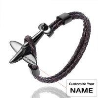 Thumbnail for Small Airplane Designed Leather Bracelets