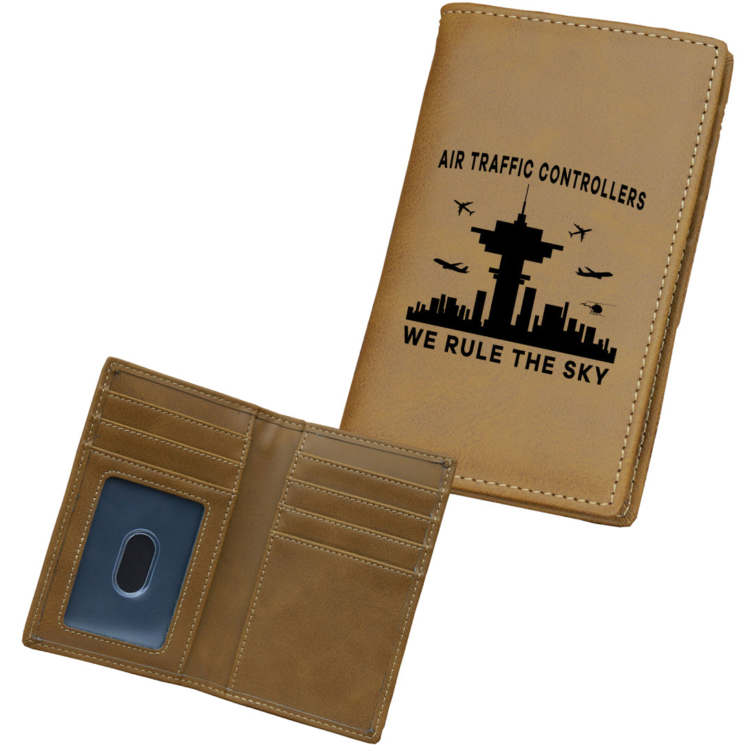 Air Traffic Controllers - We Rule The Sky Designed Leather Card Holder Wallets