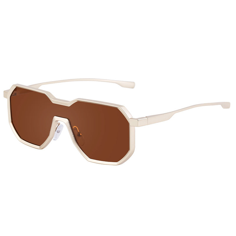 One Piece Irregular Pilot Sun Glasses