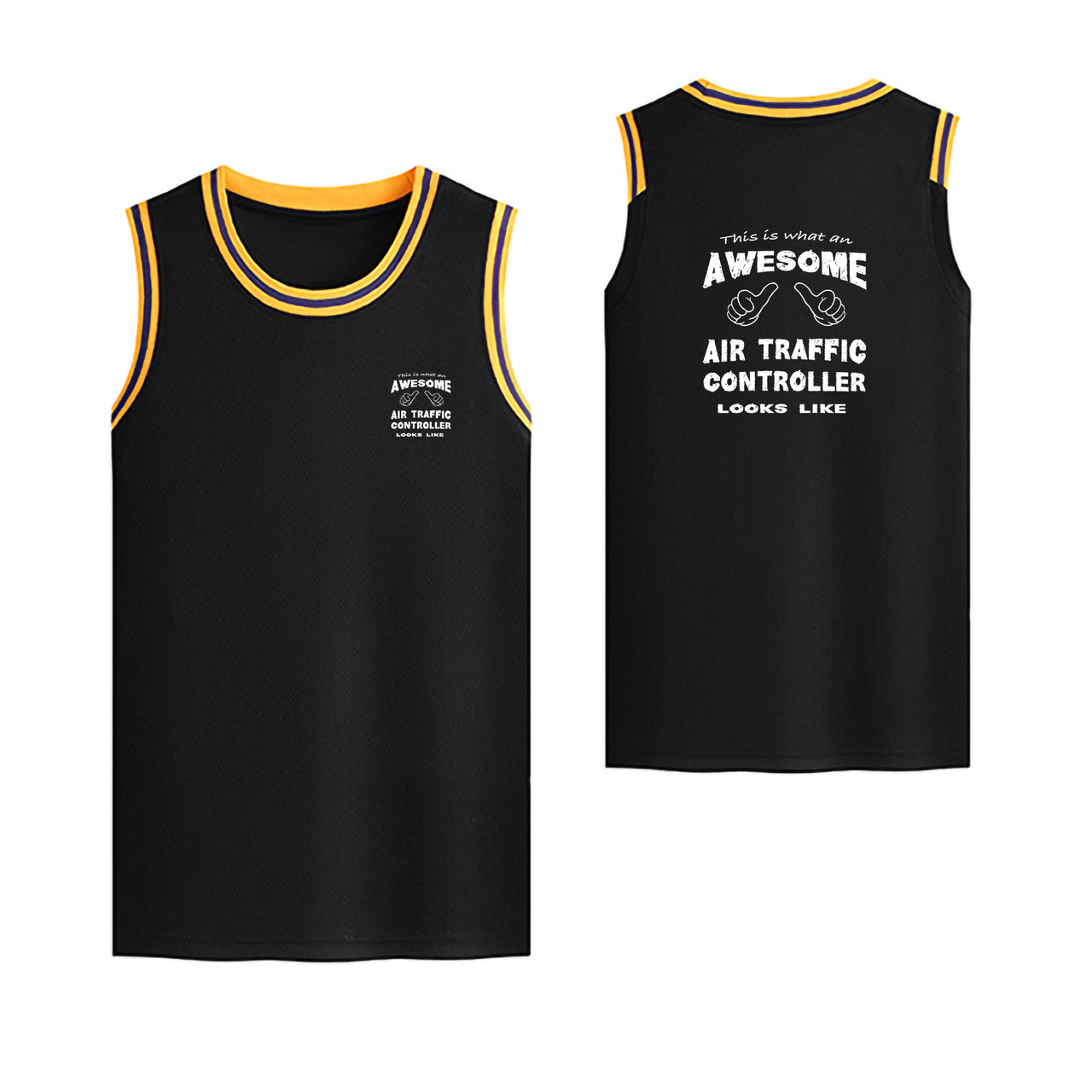 Air Traffic Controller Designed Basketball Style Sports Tank Tops