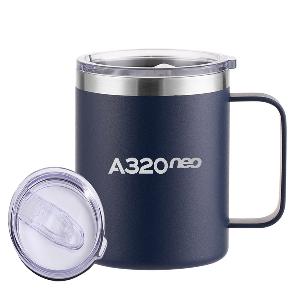 A320neo & Text Designed Stainless Steel Laser Engraved Mugs