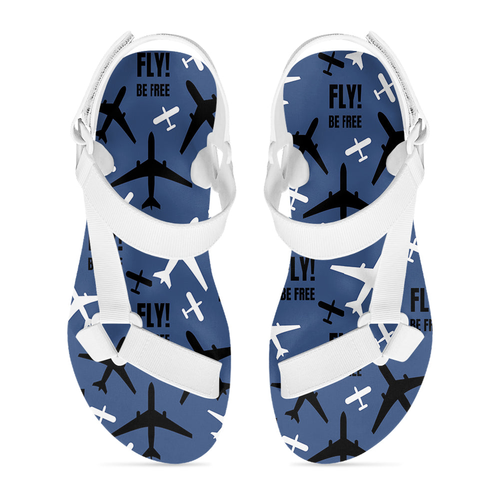 Fly Be Free Blue Designed Open Toe Sandals (Slippers)