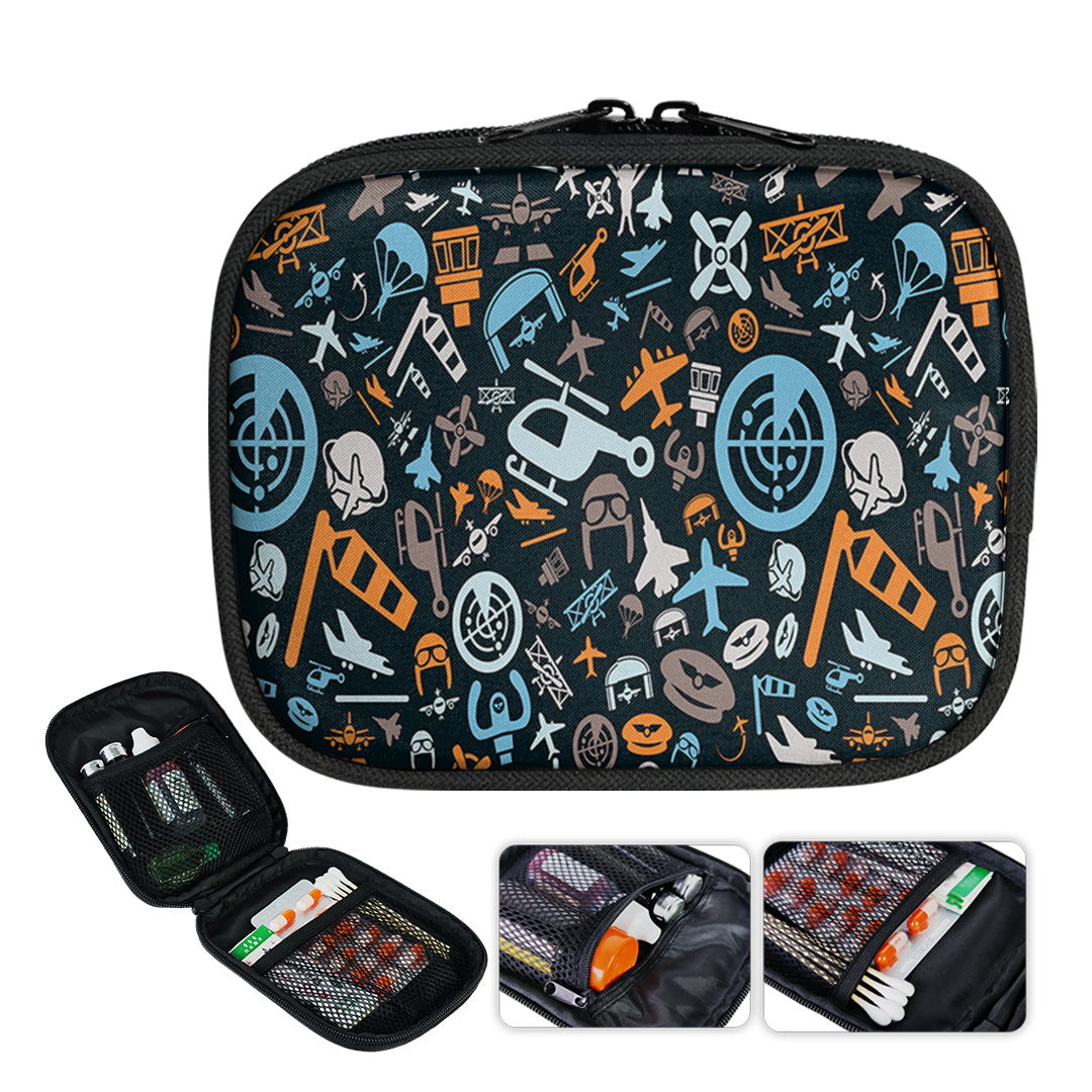 Aviation Icons Designed Travel & Medical Storage Bags