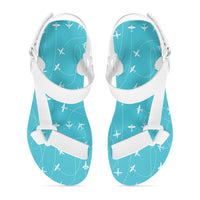 Thumbnail for Travel The The World By Plane 2 Designed Open Toe Sandals (Slippers)