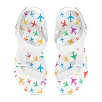 Thumbnail for Cheerful Seamless Airplanes Designed Open Toe Sandals (Slippers)