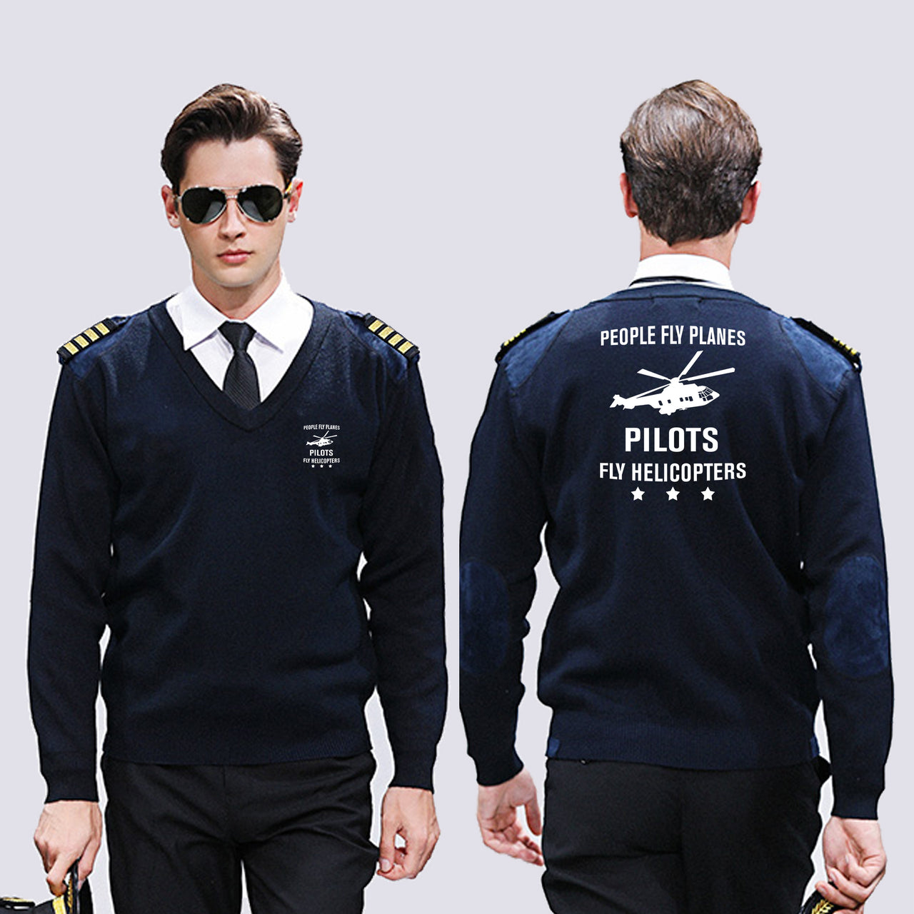 People Fly Planes Pilots Fly Helicopters Designed Wool Pilot Sweaters