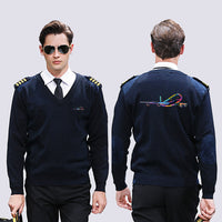 Thumbnail for Multicolor Airplane Designed Wool Pilot Sweaters