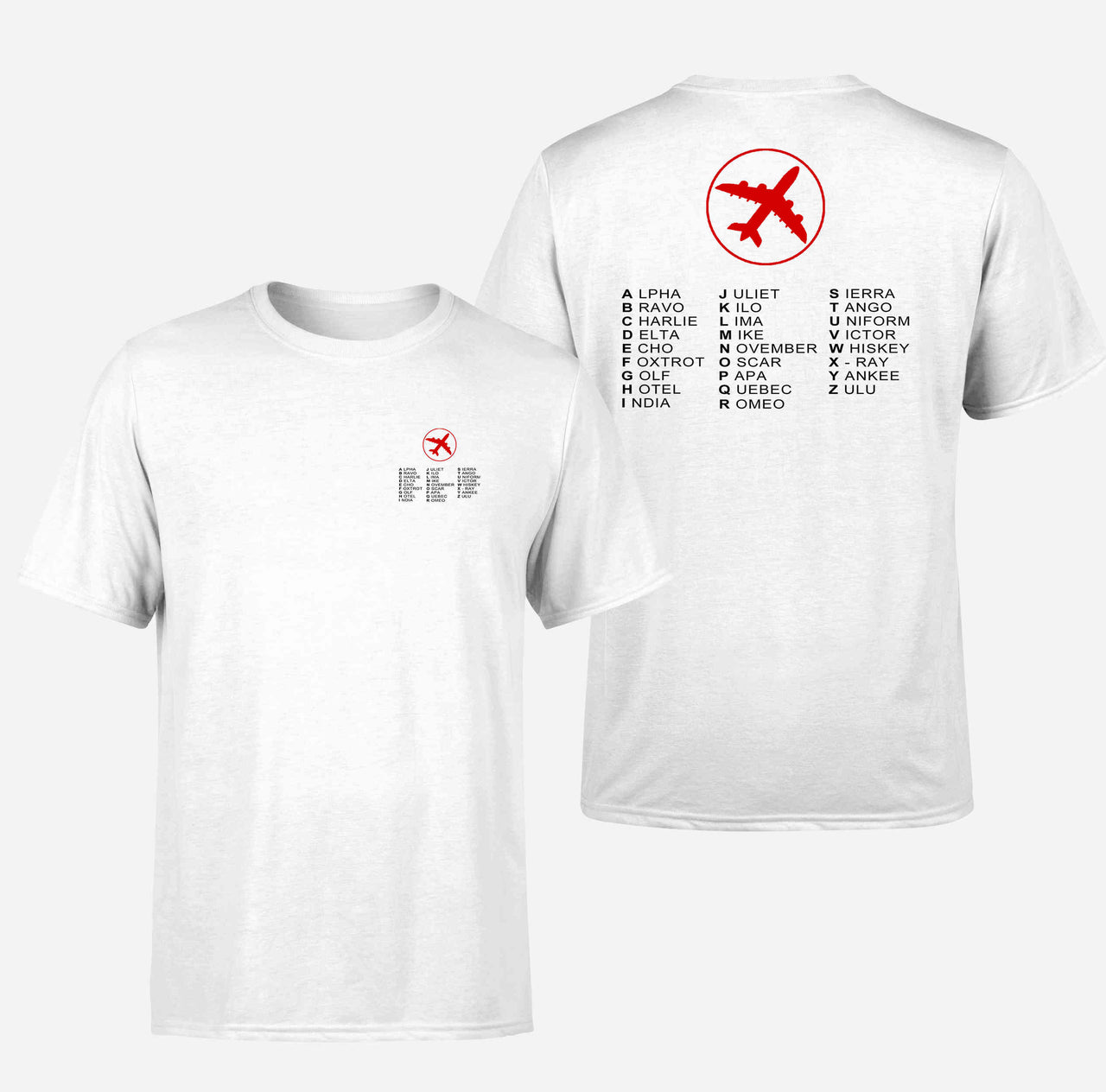 Aviation Alphabet 2 Double-Side T-Shirts