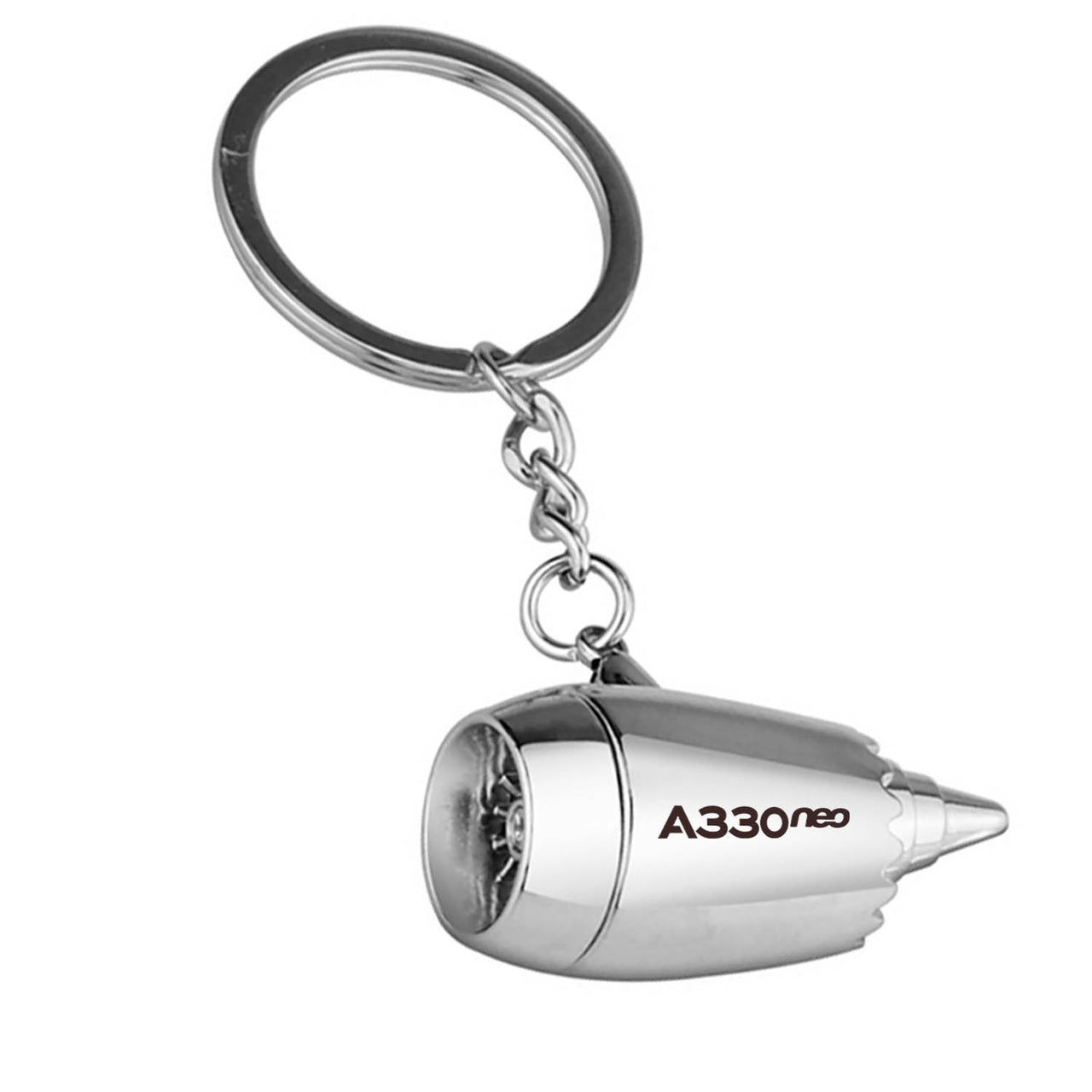 A330neo & Text Designed Airplane Jet Engine Shaped Key Chain