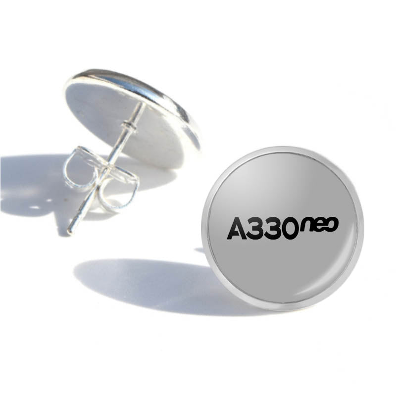 A330neo & Text Designed Stud Earrings