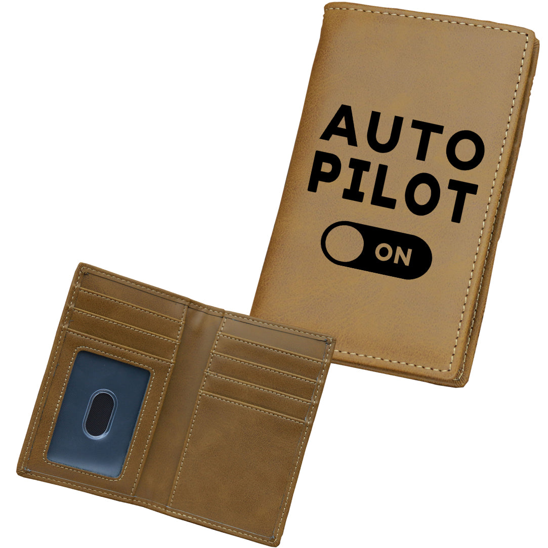 Auto Pilot ON Designed Leather Card Holder Wallets