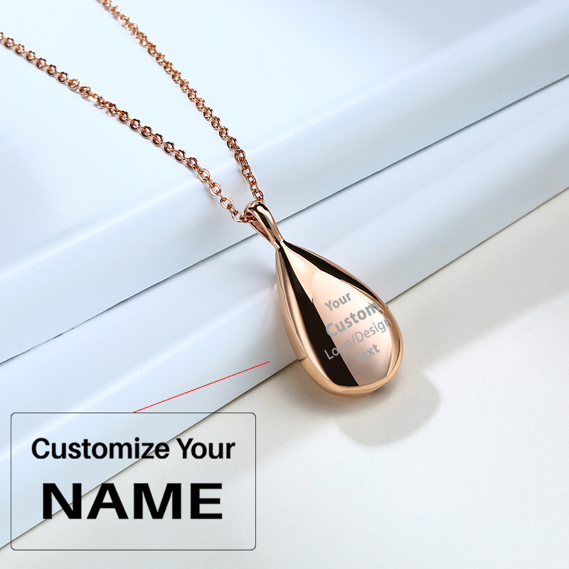 Your Custom Design & Image & Logo & Text Design  Can open droplet shaped pendant