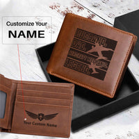 Thumbnail for Husband & Dad & Aircraft Mechanic & Legend Designed Laser Leather Wallets