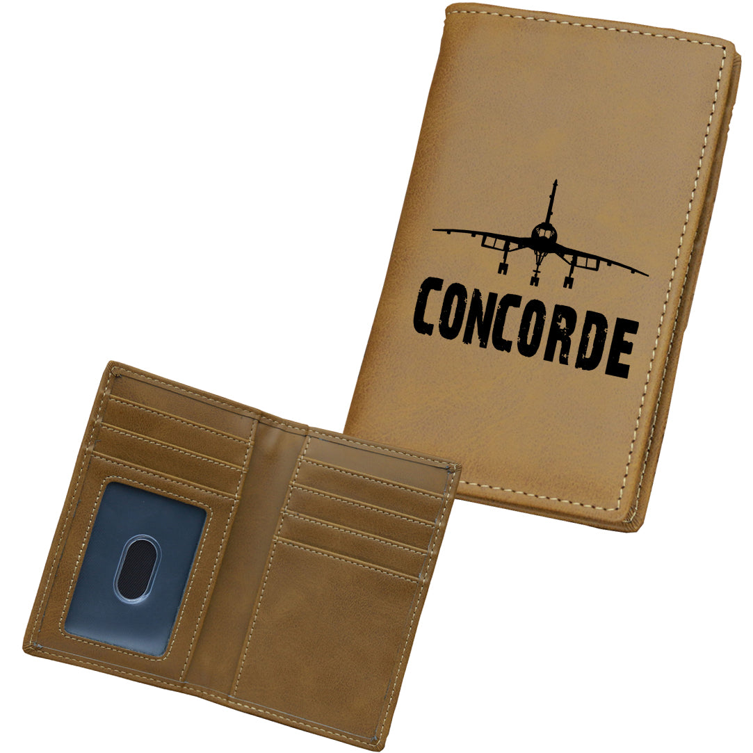 Concorde & Plane Designed Leather Card Holder Wallets