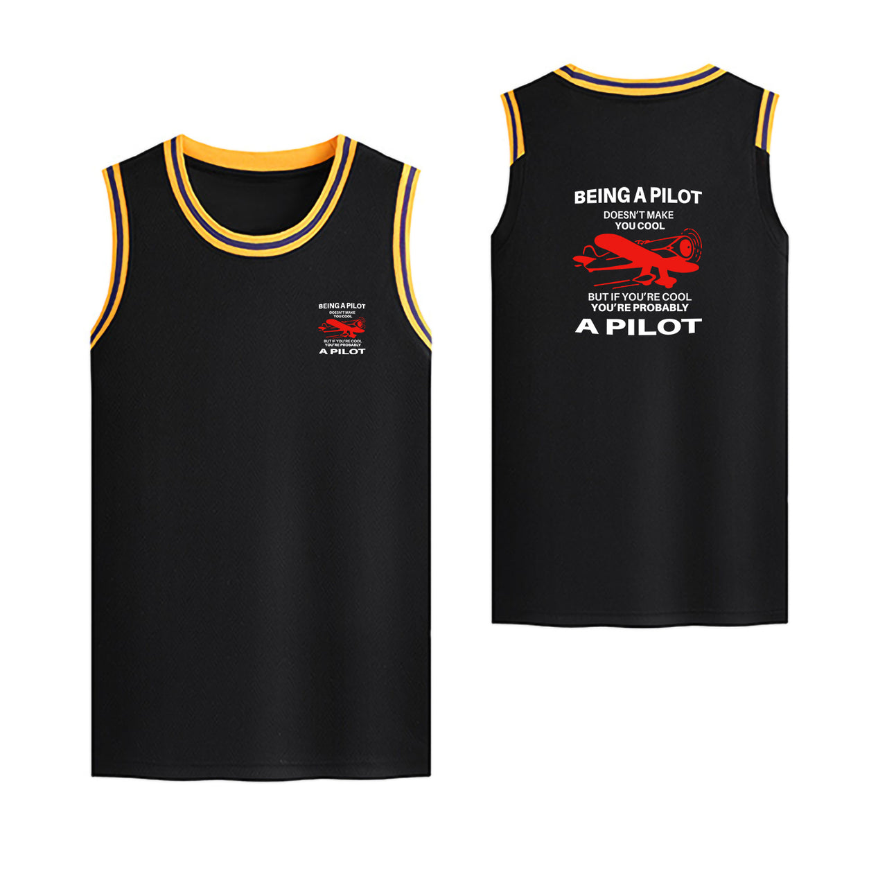 If You're Cool You're Probably a Pilot Designed Basketball Style Sports Tank Tops