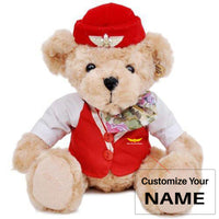 Thumbnail for Custom Name (Badge 2) Captain Pilot & Cabin Crew Teddy Bear & Dolls