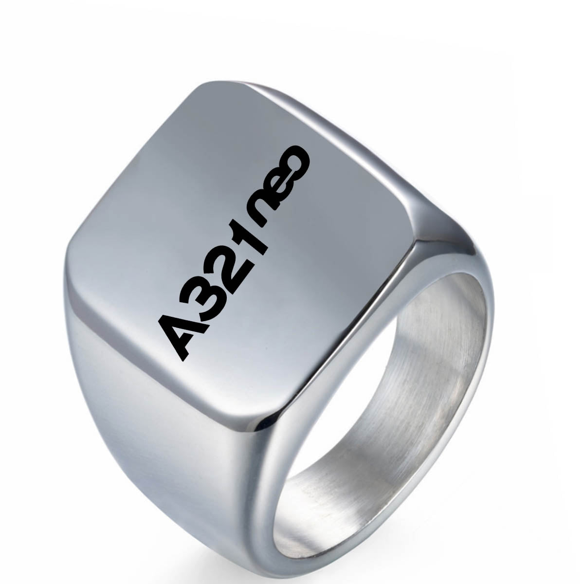 A321neo & Text Designed Designed Men Rings