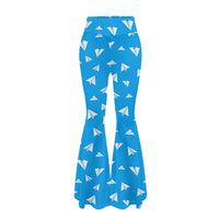 Thumbnail for Paper Airplanes (Blue) 2 Designed Women Yoga Flared Pants