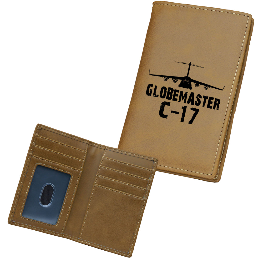 GlobeMaster C-17 & Plane Designed Leather Card Holder Wallets