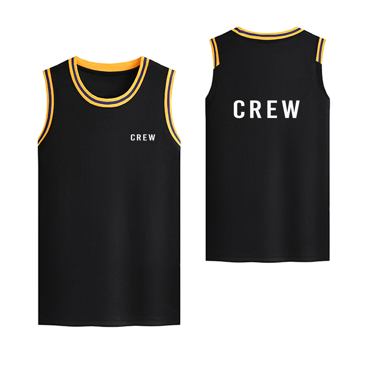 CREW & Text Designed Basketball Style Sports Tank Tops