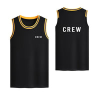 Thumbnail for CREW & Text Designed Basketball Style Sports Tank Tops