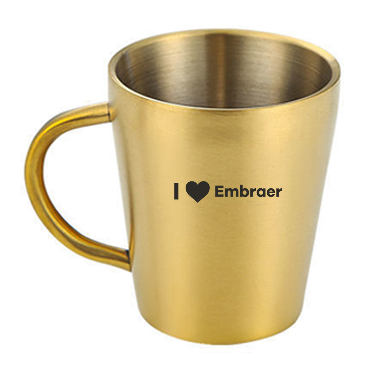 I Love Embraer Designed Stainless Steel Coffee Mugs