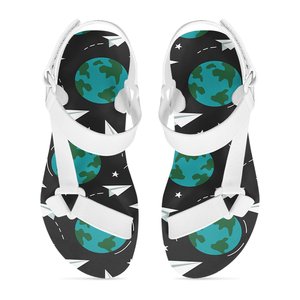 Paper Planes & Earth Designed Open Toe Sandals (Slippers)