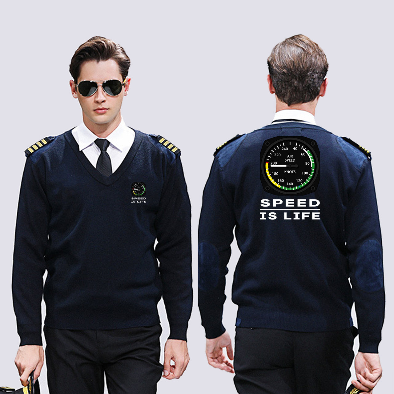 Speed Is Life Designed Wool Pilot Sweaters