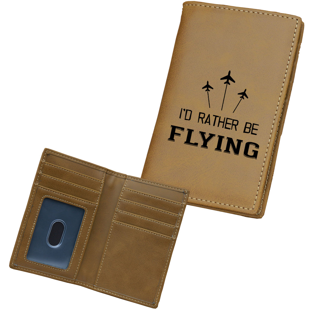 I'D Rather Be Flying Designed Leather Card Holder Wallets