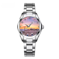 Thumbnail for Airport Photo During Sunset Designed Stainless Steel Band Watches