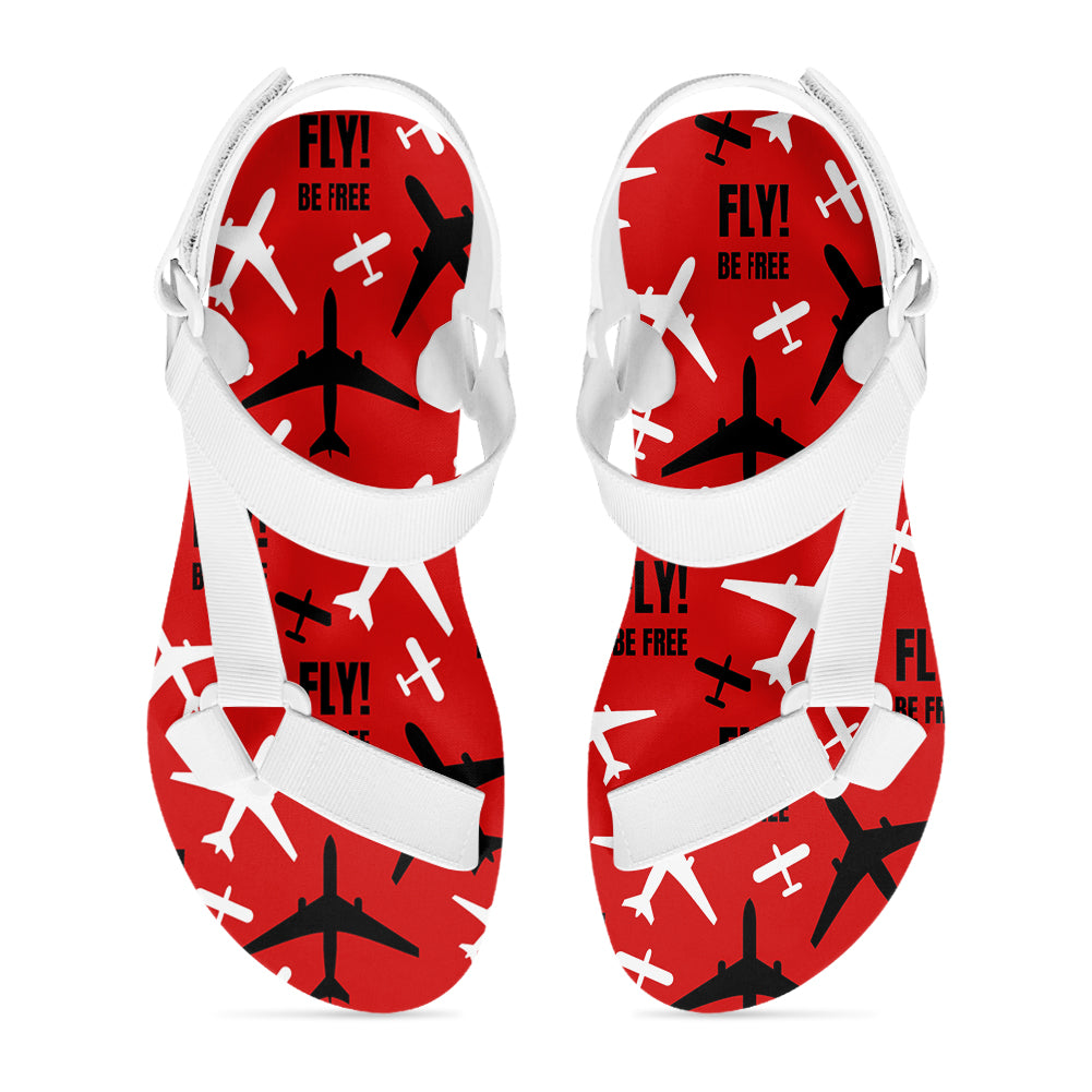 Fly Be Free Red Designed Open Toe Sandals (Slippers)