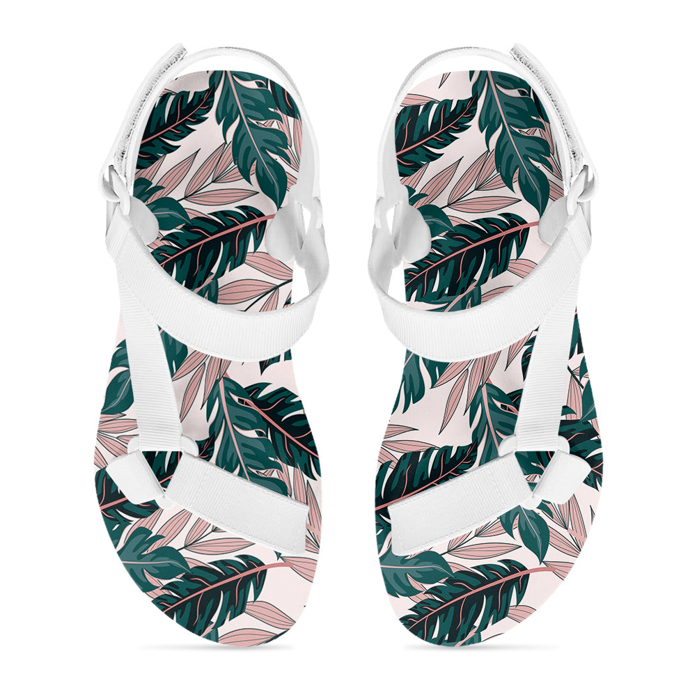 Seamless Palm Leafs Designed Open Toe Sandals (Slippers)