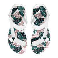 Thumbnail for Seamless Palm Leafs Designed Open Toe Sandals (Slippers)