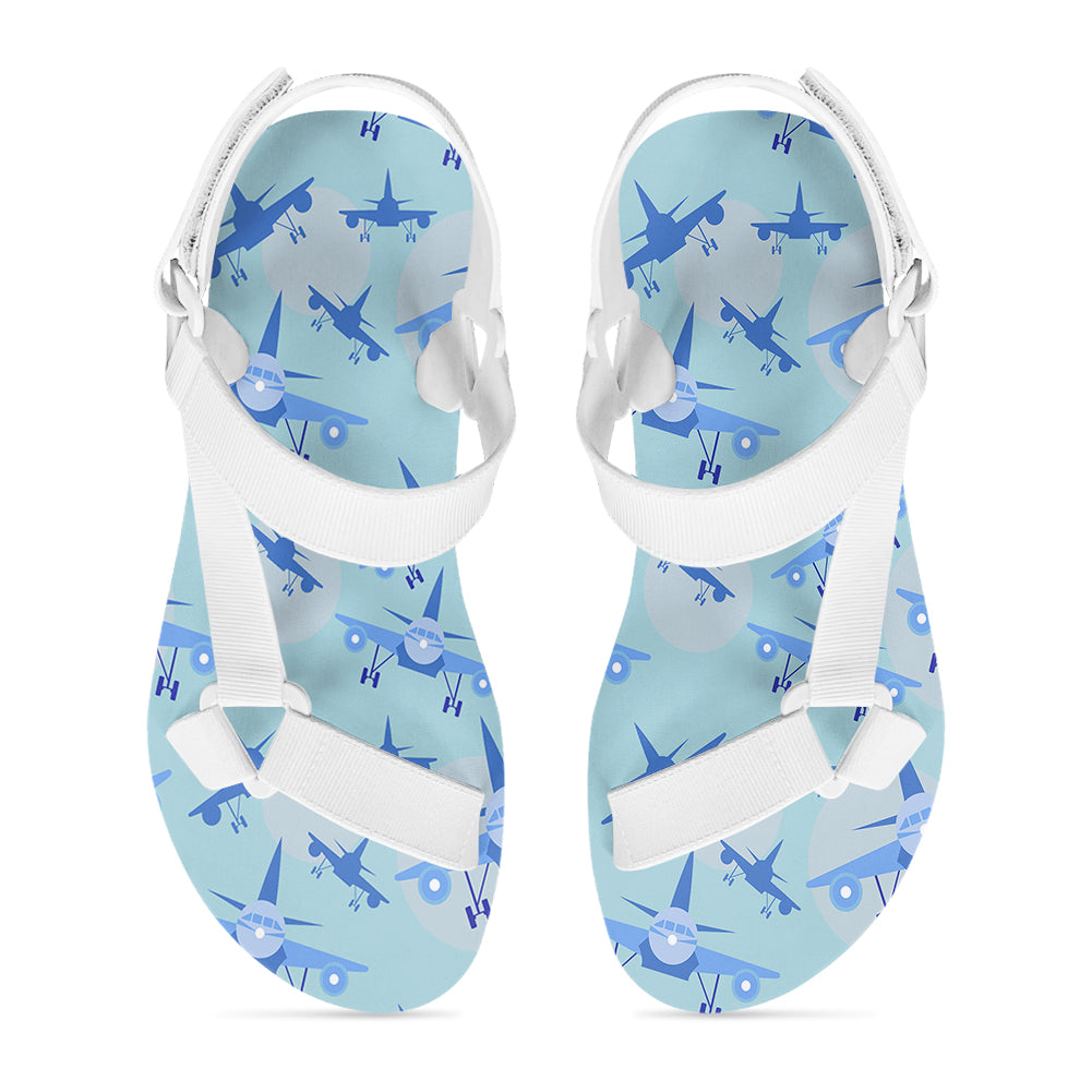 Super Funny Airplanes Designed Open Toe Sandals (Slippers)