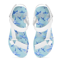 Thumbnail for Super Funny Airplanes Designed Open Toe Sandals (Slippers)