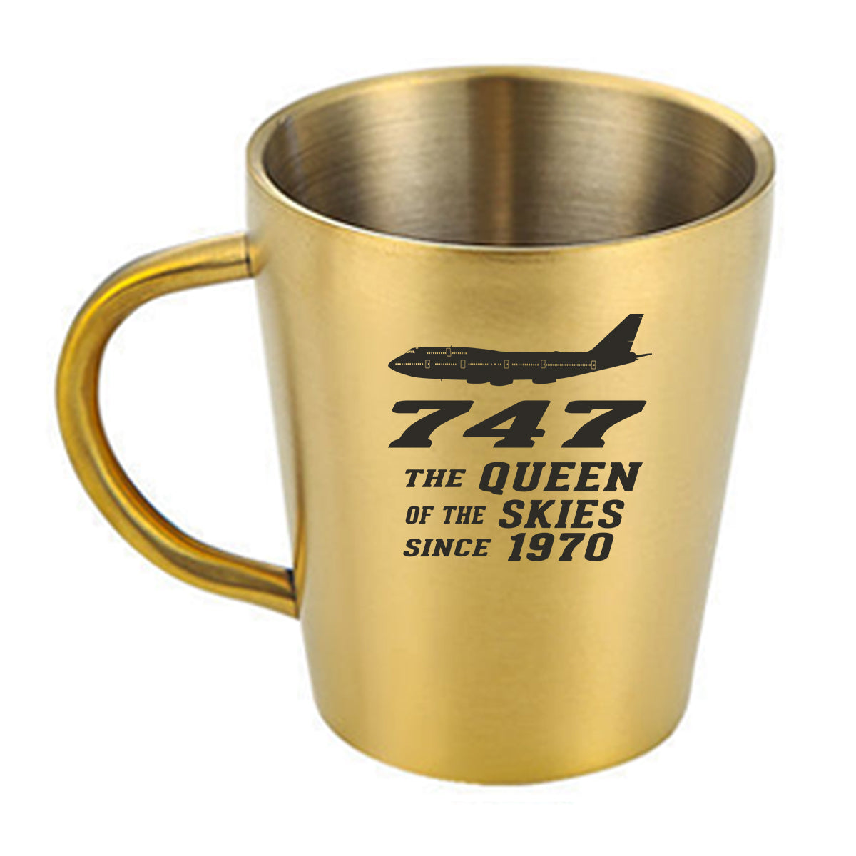 Boeing 747 - Queen of the Skies (2) Designed Stainless Steel Coffee Mugs