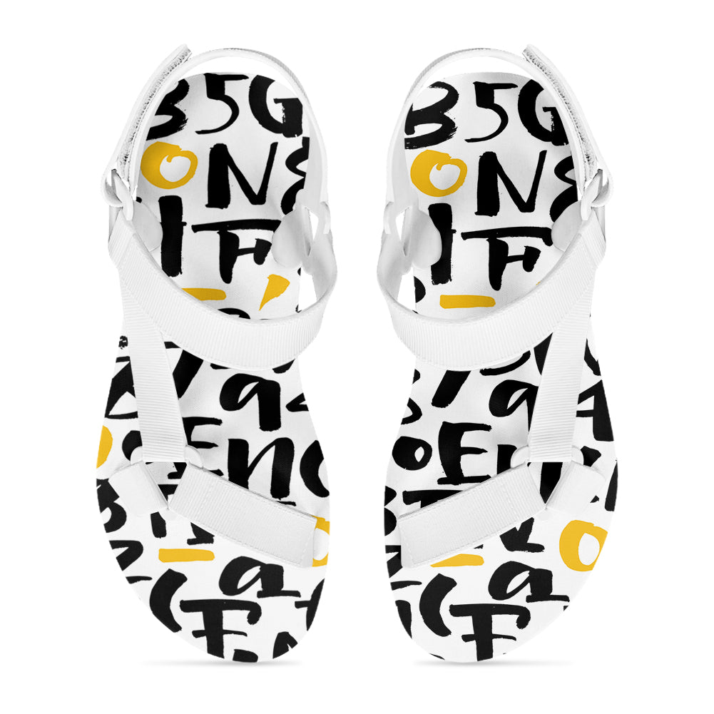 Mixed Letters Designed Open Toe Sandals (Slippers)