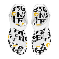 Thumbnail for Mixed Letters Designed Open Toe Sandals (Slippers)